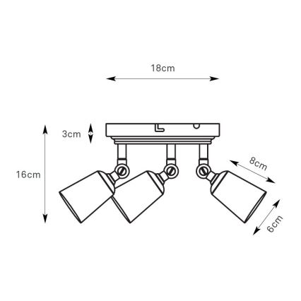 Markslöjd 108981 - Deckenspot TINY 3xGU10/7W/230V, Hochglanzchrom