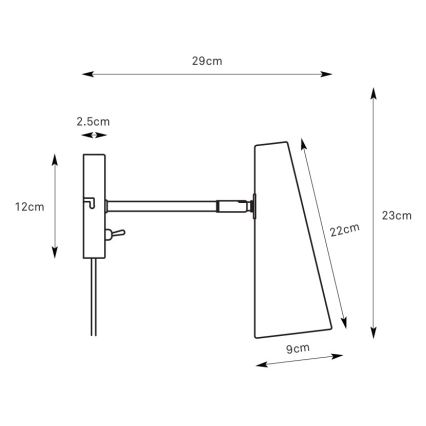 Markslöjd 108992 - Wandleuchte PEAK 1xE14/40W/230V, grau