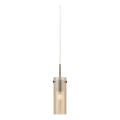 Markslöjd 109015 - Pendelleuchte TIBIA mit Kabel 1xE14/40W/230V rauchbeige/Messing