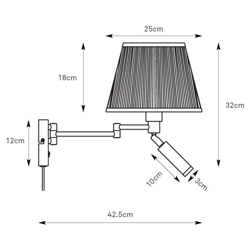 Markslöjd 109016 - LED-Wandleuchte PIVOT 1xE27/40W/230V + LED/4W creme/schwarz