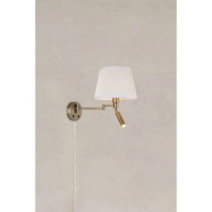 Markslöjd 109017 - LED-Wandleuchte PIVOT 1xE27/40W/230V + LED/4W cremefarben/Messing