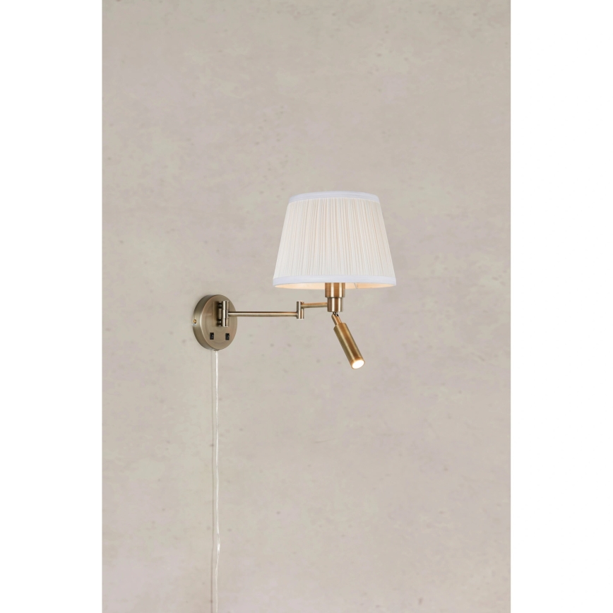 Markslöjd 109017 - LED-Wandleuchte PIVOT 1xE27/40W/230V + LED/4W cremefarben/Messing