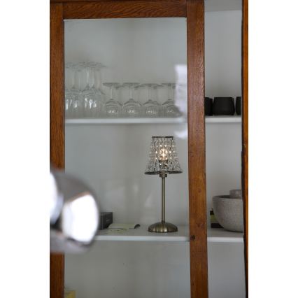 Markslöjd 109125 - LED-dimmbare, wiederaufladbare Touch-Tischlampe LIORA 1xE14/2W/2000 mAh Messing