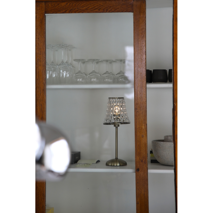 Markslöjd 109125 - LED-dimmbare, wiederaufladbare Touch-Tischlampe LIORA 1xE14/2W/2000 mAh Messing