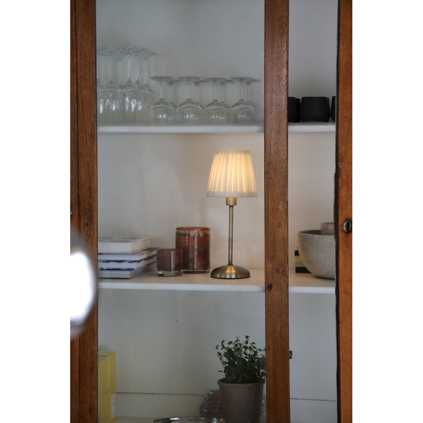 Markslöjd 109126 - LED, dimmbar, wiederaufladbar, Touch-Tischleuchte ANNO 1xE14/2W/2000 mAh weiß/messing