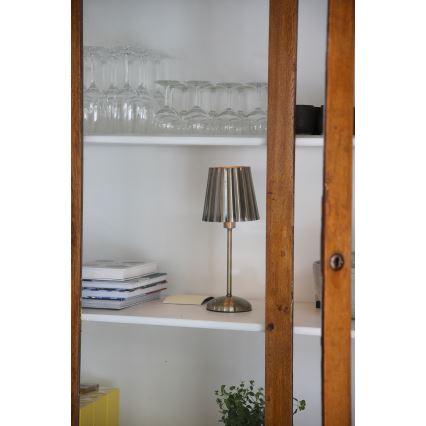 Markslöjd 109127 - LED-dimmbare, wiederaufladbare Touch-Tischlampe CELIA 1xE14/2W/2000 mAh Messing