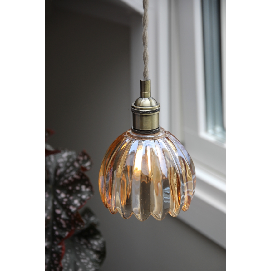 Markslöjd 109137 - Pendelleuchte mit Kabel GOTA 1xE14/40W/230V Ø 13 cm rauchbeige/messing