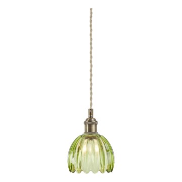 Markslöjd 109138 - Pendelleuchte GOTA an Kabel, 1xE14/40W/230V, Ø 13 cm, rauchgrün/messing
