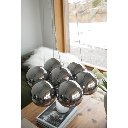 Markslöjd 109167 - Pendelleuchte CUPOLO an Stahlseil, 7xE14/40W/230V, glänzender Chrom