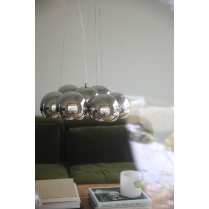 Markslöjd 109167 - Pendelleuchte CUPOLO an Stahlseil, 7xE14/40W/230V, glänzender Chrom