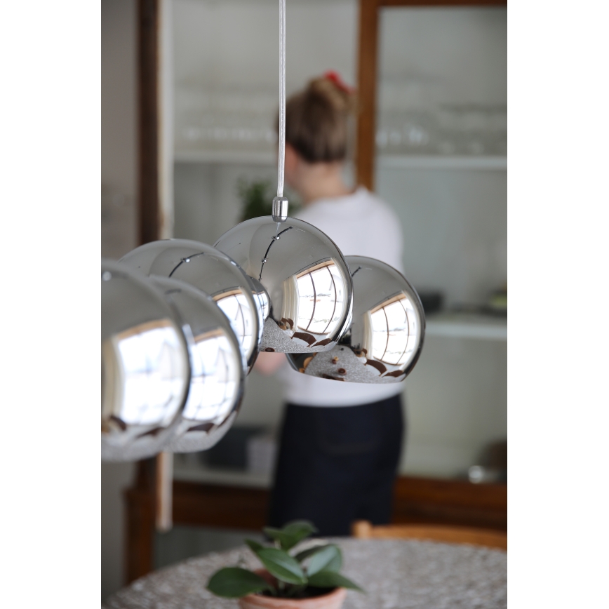 Markslöjd 109168 - Pendelleuchte mit Kabelaufhängung CUPOLO 7xE14/40W/230V glänzender Chrom