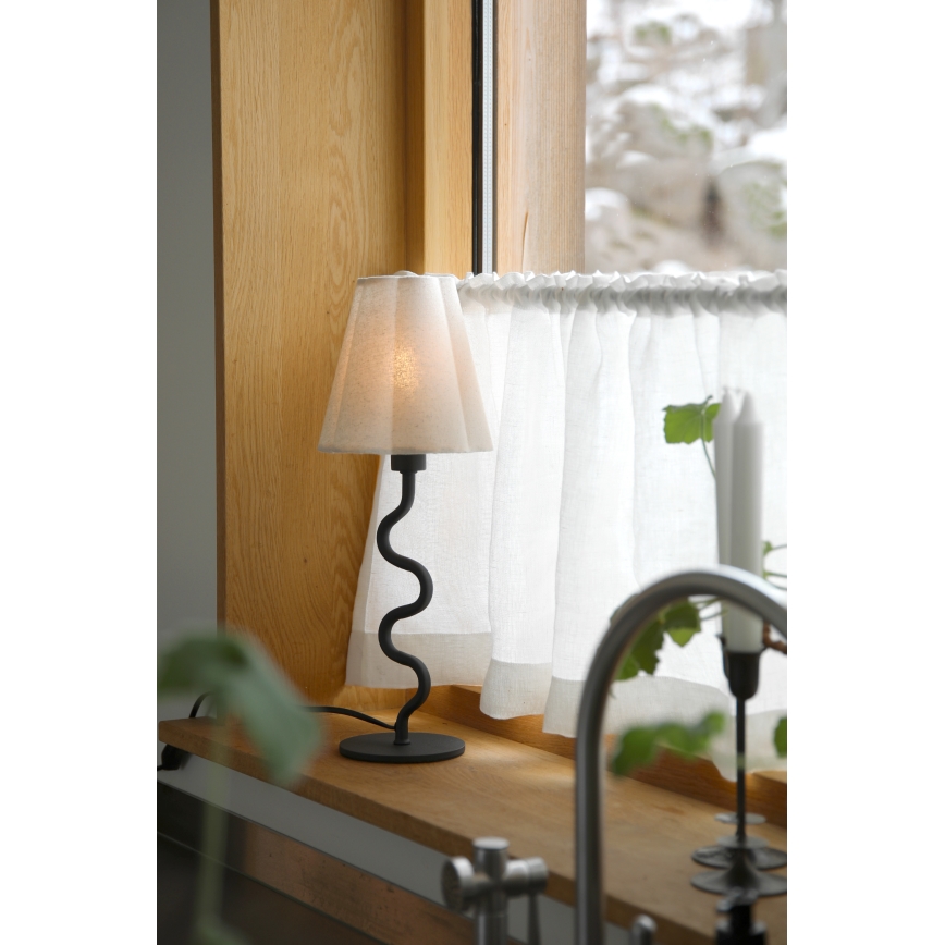 Markslöjd 109171 - Tischlampe VEYA 1xE14/40W/230V Leinen/Schwarz