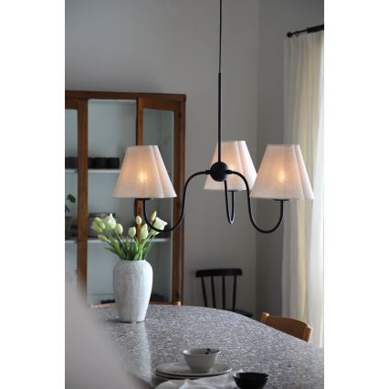 Markslöjd 109172 - Pendelleuchte mit Kabel VEYA 3xE14/40W/230V Leinen/Schwarz