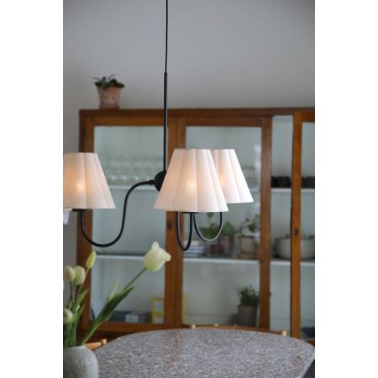 Markslöjd 109172 - Pendelleuchte mit Kabel VEYA 3xE14/40W/230V Leinen/Schwarz