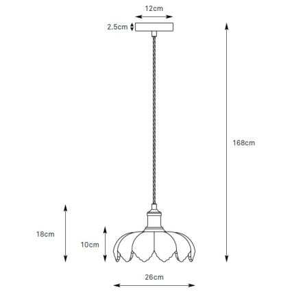 Markslöjd 109177 - Pendelleuchte mit Kabel KURAGE 1xE27/40W/230V Messing/rauchgrün