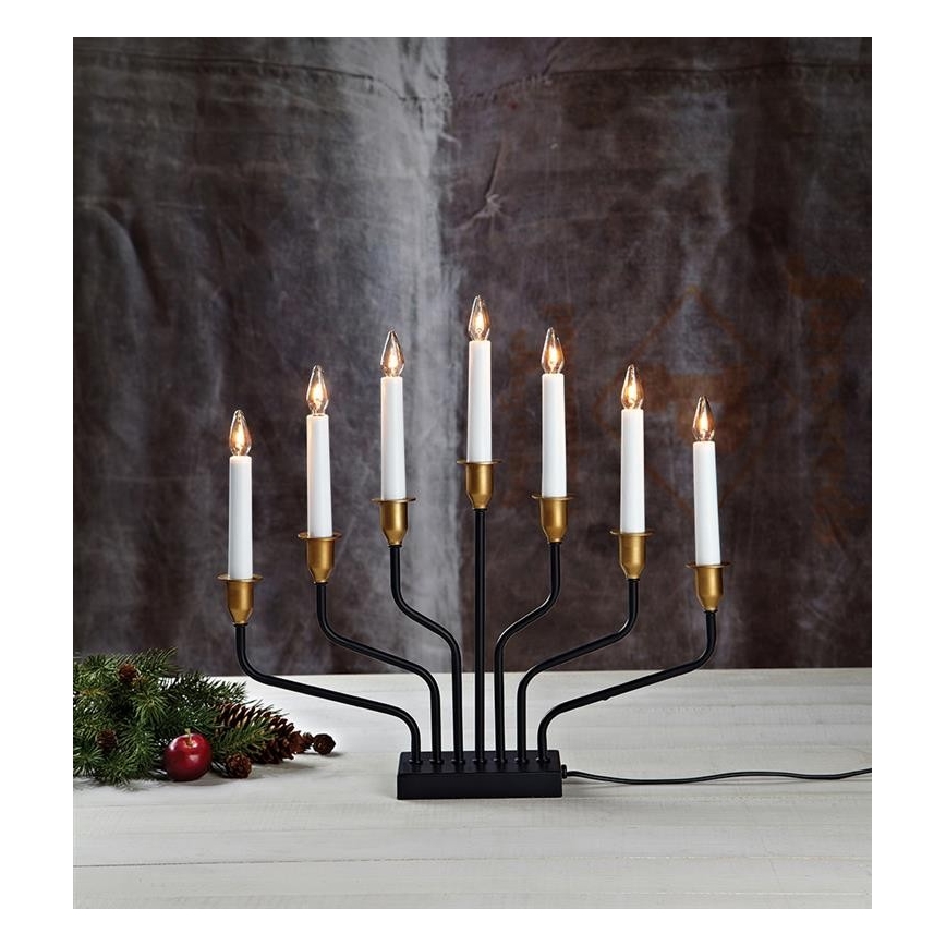 Markslöjd 703578 - Weihnachtskerzenhalter BROSA 7xE10/3W/230/34V schwarz