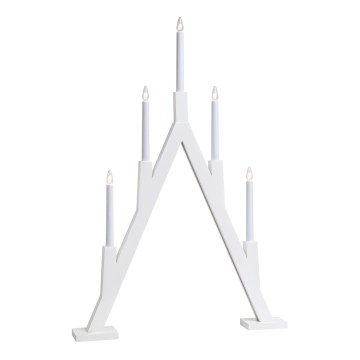 Markslöjd 703835 - Weihnachtsleuchter BJURFORS 5xE10/3W/230V Kiefer/Weiß