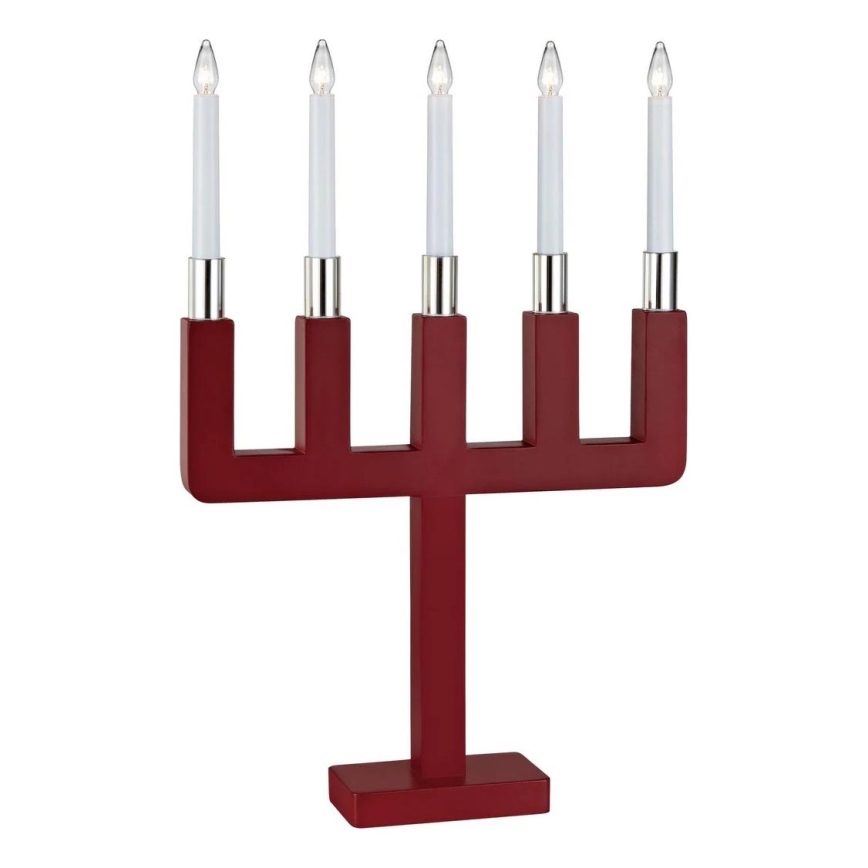 Markslöjd 704220 - Weihnachtskerzenleuchter SUNDSTOORP 5xE10/3W/230V rot