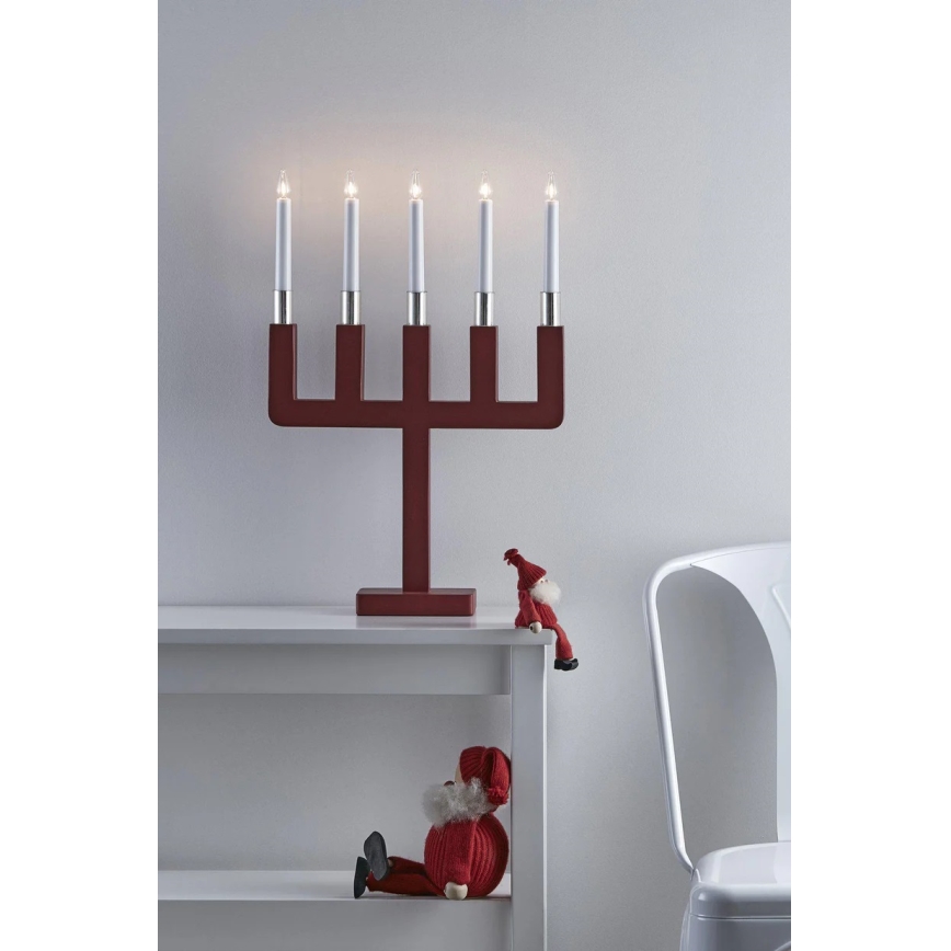 Markslöjd 704220 - Weihnachtskerzenleuchter SUNDSTOORP 5xE10/3W/230V rot