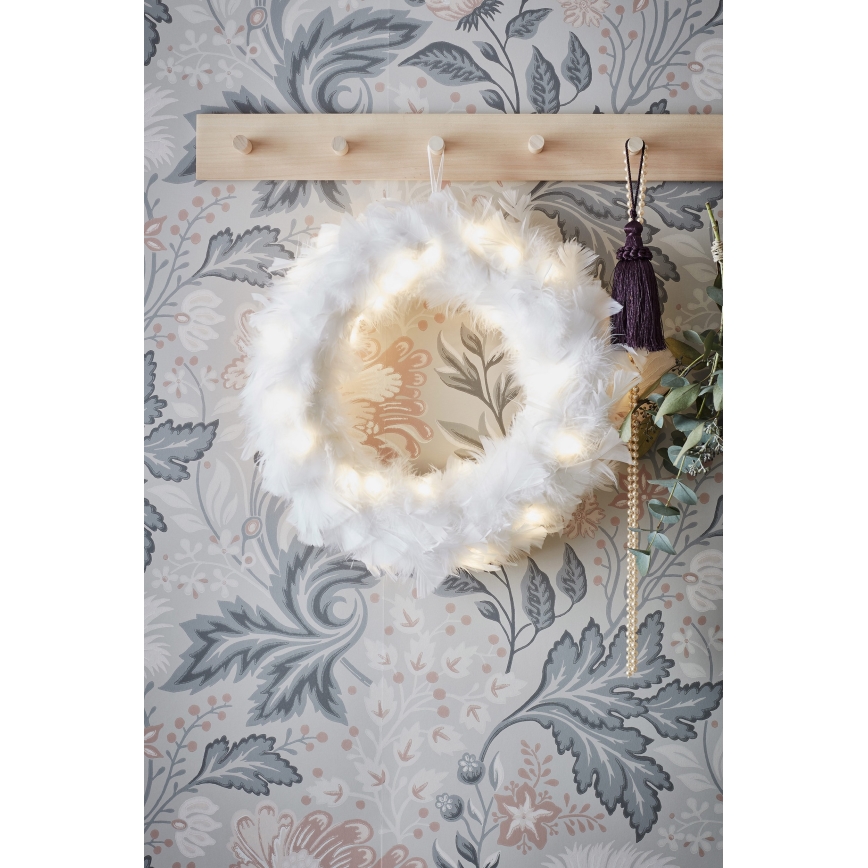 Markslöjd 705290 - LED-Weihnachtskranz FEATHER LED/1,2W/3xAA d 35 cm