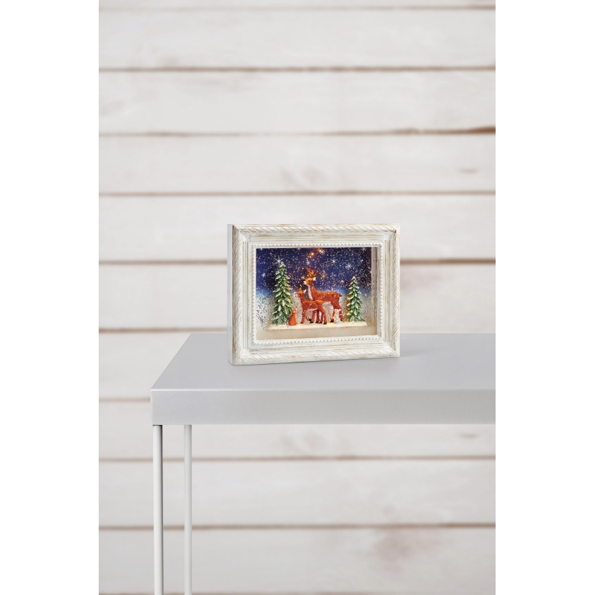 Markslöjd 705554 - LED Weihnachtsdekoration REINHARD LED/0,06W/4xAA/warmweiß weiß/Patina