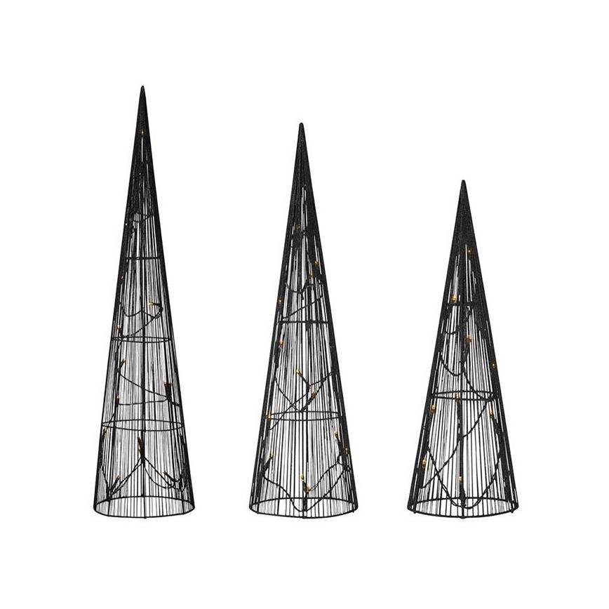 Markslöjd 705748 - SET 3x LED Weihnachtsdekoration DUNGE 45xLED/0,03W/4,5V schwarz