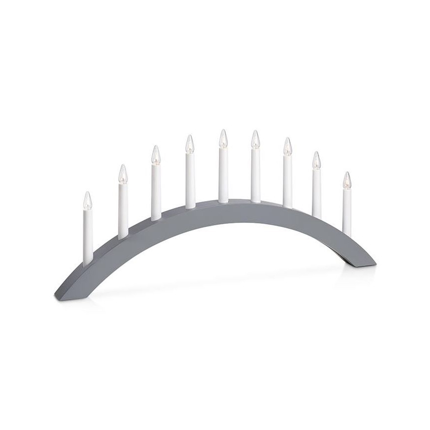 Markslöjd 705811 - Weihnachtskerzenhalter ATLE 9xE10/3W/230V grau