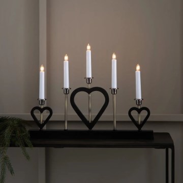 Markslöjd 705938 - Weihnachtsleuchter MELISSA 5xE10/3W/230V Schwarz/Messing