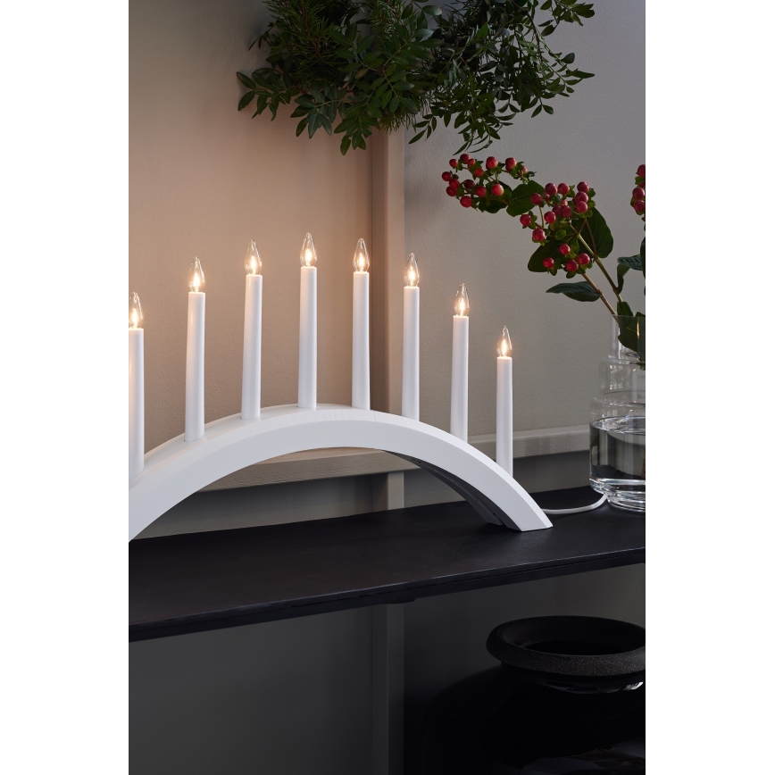 Markslöjd 705954 - Weihnachtskerzenleuchter AVENTO 9xE10/3W/230V weiß