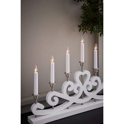 Markslöjd 705965 - Weihnachtskerzenleuchter NIGHTFALL 7xE10/3W/230V weiß