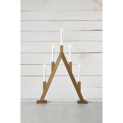 Markslöjd 706161 - Weihnachtskerzenleuchter BJURFORS 5xE10/3W/230V braun