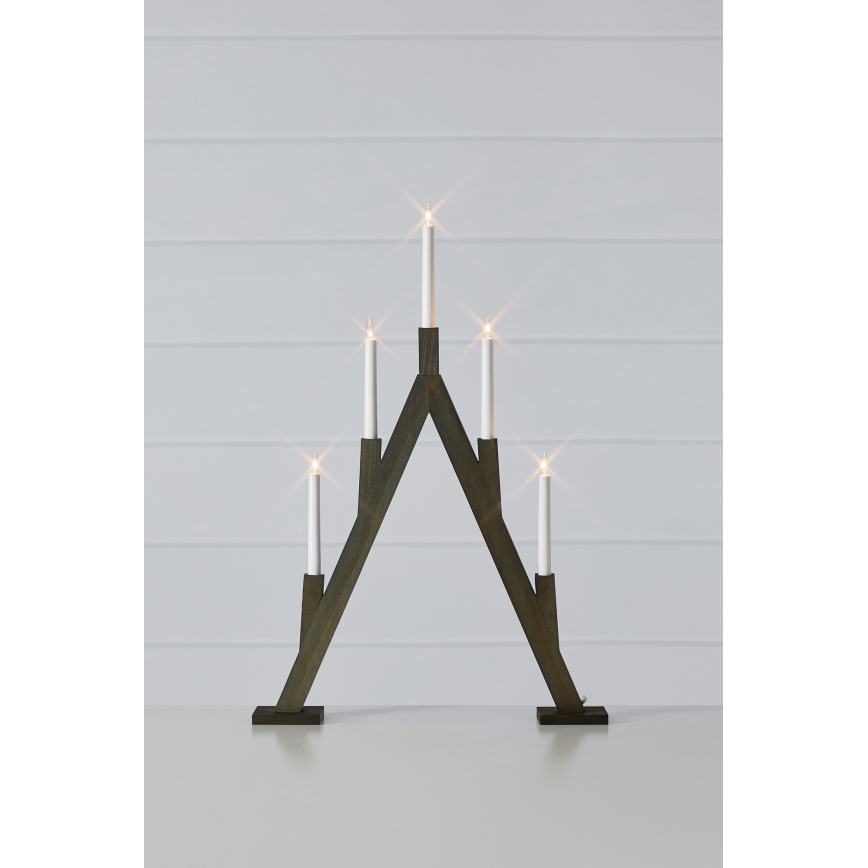 Markslöjd 706163 - Weihnachtskerzenleuchter BJURFORS 5xE10/3W/230V braun