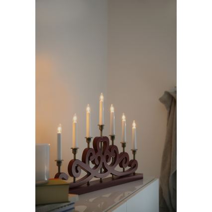 Markslöjd 706210 - Weihnachtsleuchter NIGHTFALL 7xE10/3W/230V rot/messing