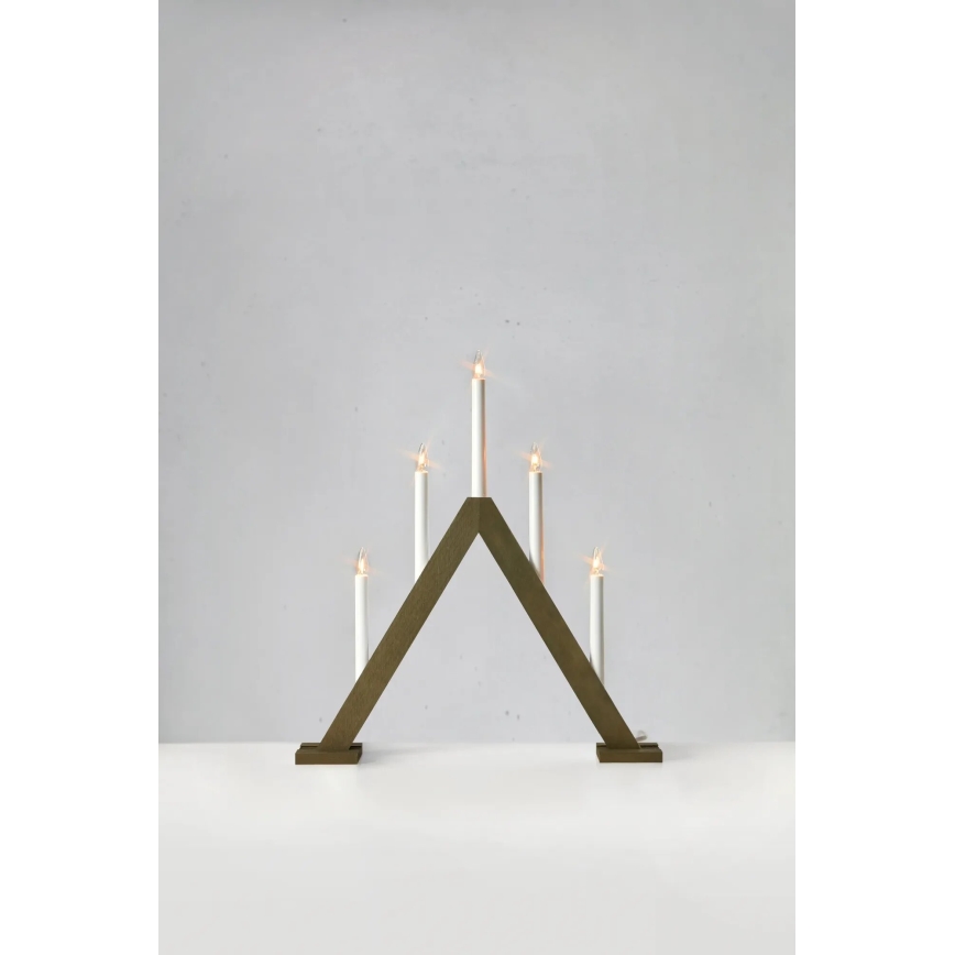 Markslöjd 706224 - Weihnachtsleuchter ARIELE 5xE10/3W/230V Kiefer/Braun