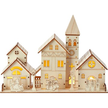 Markslöjd 706447 - LED Weihnachtsdekoration VILLAGE LED/0,24W/2xAA Sperrholz