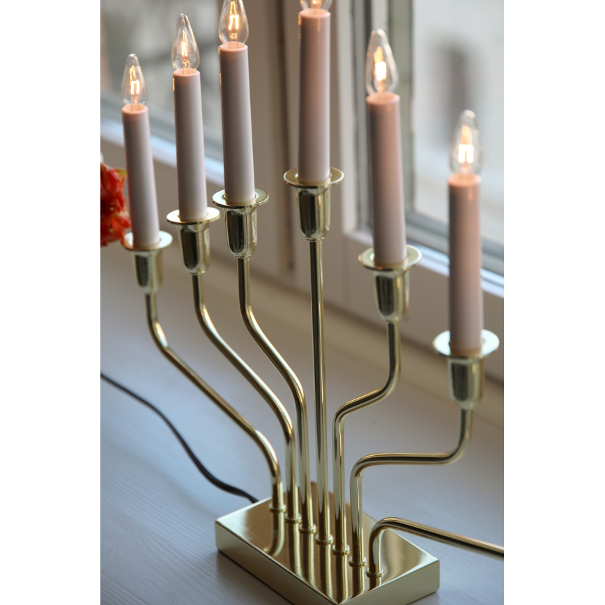 Markslöjd 706561 - Weihnachtsleuchter BROSA 7xE10/3W/230V goldfarben