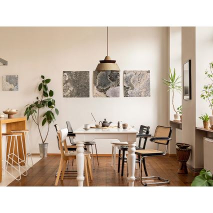 Massive Pendelleuchte aus Holz an Kabel 1xE27/60W/230V Ø 33 cm massiv/Eiche/Nussbaum/Gummibaum