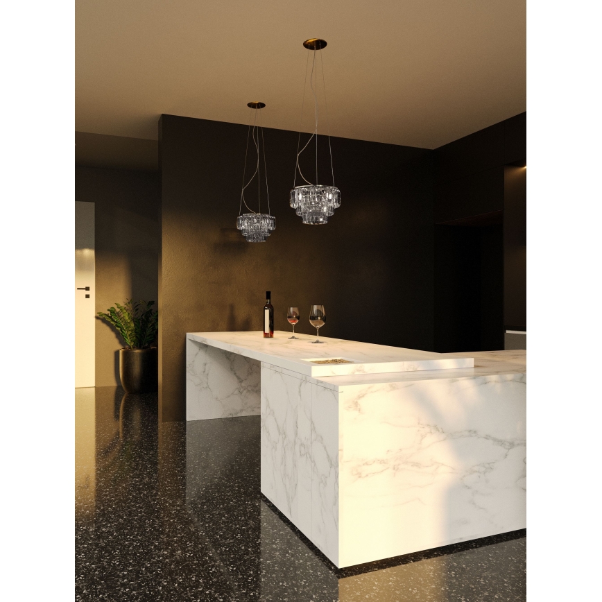 MAXLIGHT P0259 - Kronleuchter MONACO 9xG9/40W/230V d 42 cm glänzendes Chrom