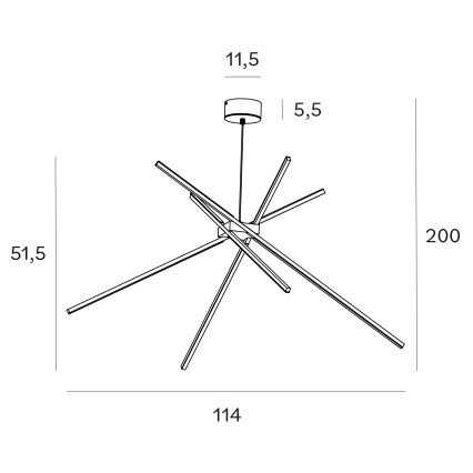 MAXLIGHT P0270 - LED-Hängeleuchte SPINNE LED/33W/230V weiß