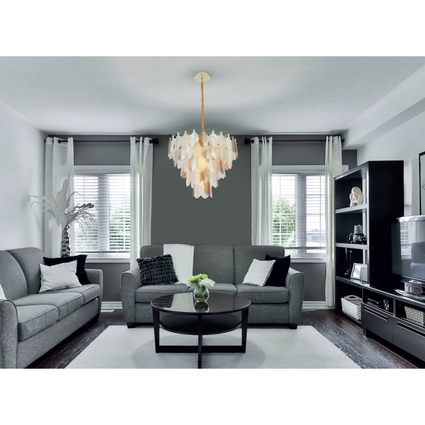 MAXLIGHT P0417 - Kronleuchter an Kette ARWENA 7xE14/40W/230V d 50 cm golden