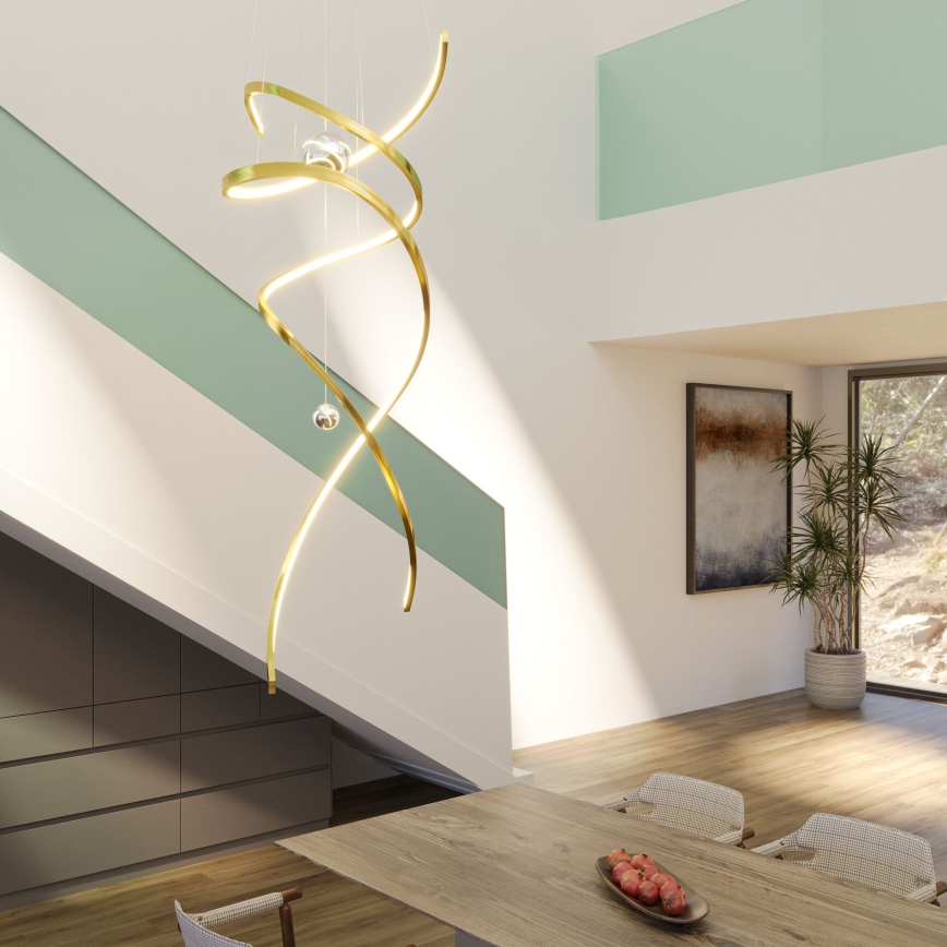 MAXLIGHT P0427D - Dimmbare LED-Hängeleuchte RITZ LED/100W/230V d 60 cm CRI 90 golden