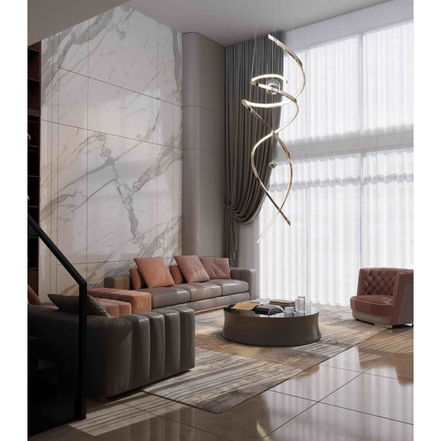 MAXLIGHT P0482D - Dimmbare LED-Hängeleuchte RITZ LED/100W/230V d 60 cm CRI 90 glänzendes Chrom