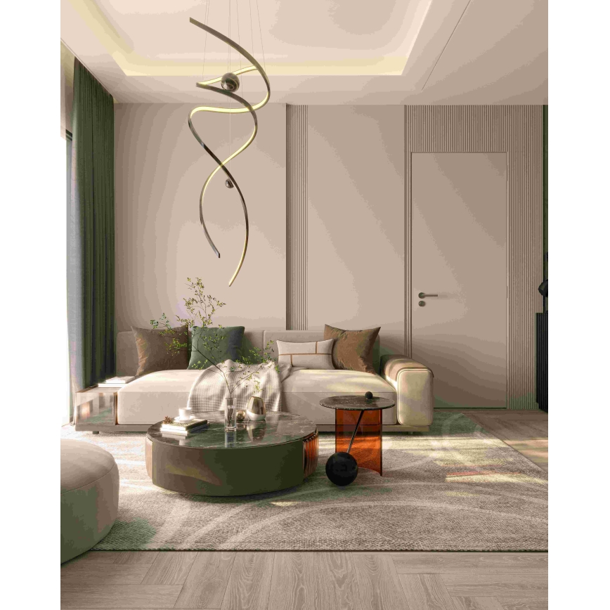 MAXLIGHT P0482D - Dimmbare LED-Hängeleuchte RITZ LED/100W/230V d 60 cm CRI 90 glänzendes Chrom