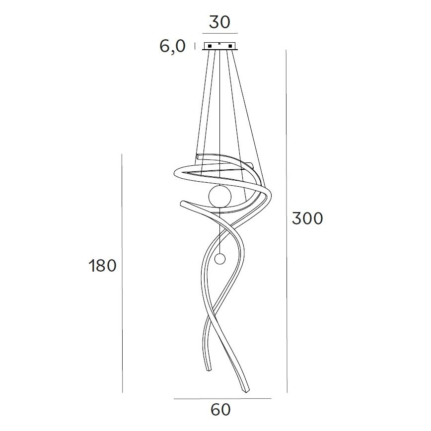 MAXLIGHT P0482D - Dimmbare LED-Hängeleuchte RITZ LED/100W/230V d 60 cm CRI 90 glänzendes Chrom