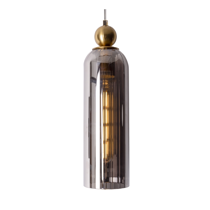 MAXLIGHT P0511 - Hängeleuchte CAMPANILA 1xE27/40W/230V d 10 cm Messing/grau