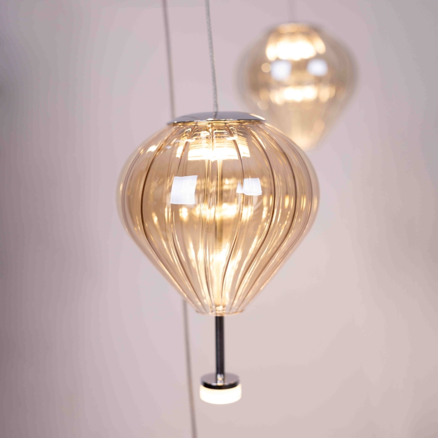 MAXLIGHT P0526D - Dimmbare LED-Hängeleuchte PALLONCINI 11xLED/6W/230V d 45 cm klar/beige/rauchig