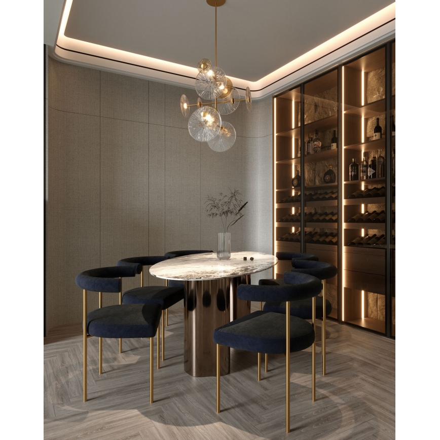 MAXLIGHT P0541 - LED-Deckenleuchte an Stange ALLURE 14xLED/5W/230V d 60 cm golden