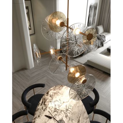 MAXLIGHT P0541 - LED-Deckenleuchte an Stange ALLURE 14xLED/5W/230V d 60 cm golden