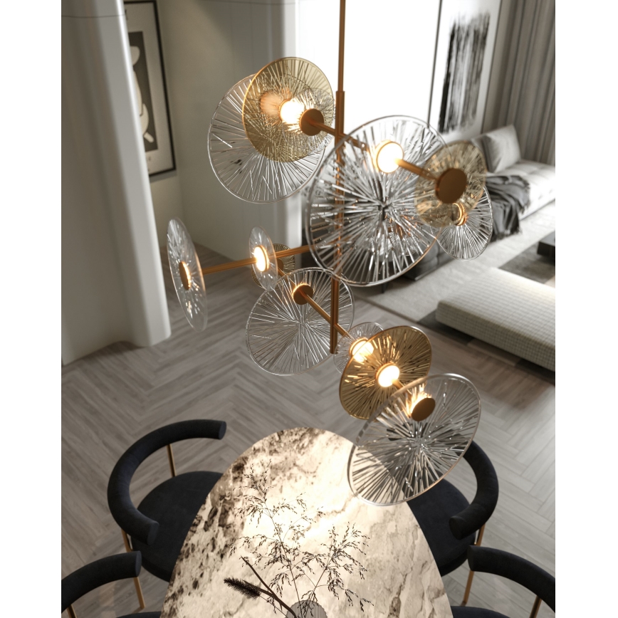 MAXLIGHT P0541 - LED-Deckenleuchte an Stange ALLURE 14xLED/5W/230V d 60 cm golden
