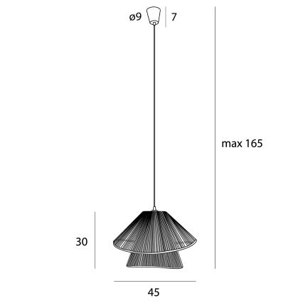 MAXLIGHT P0580 - Hängeleuchte AMALFI 1xE27/15W/230V d 45 cm schwarz